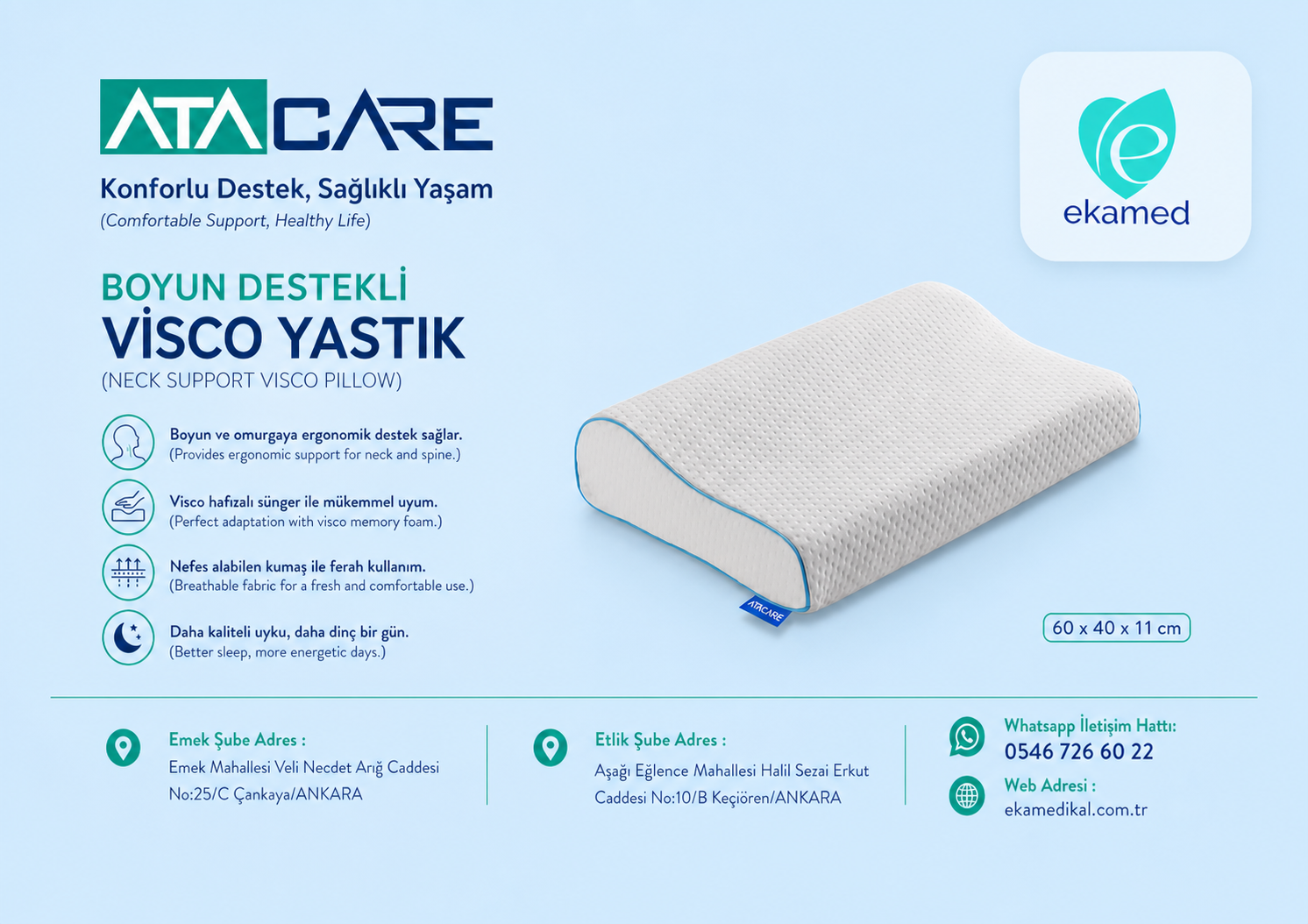 Boyun Destekli Visco Yastık